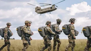 South Korean • Paratroopers Jump • U.S. Army CH-47 Chinook Helicopter