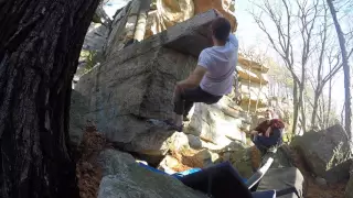 Gunks Bouldering - Peterskill - The Diving Board V1