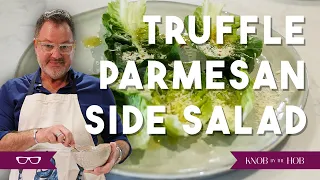 TRUFFLE PARMESAN SIDE SALAD IN 60 SEC | KNOB BY THE HOB | STEVEN DAVIES | #salad #cook #vlog #food