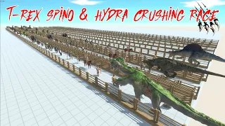 T rex Spino & Hydra crushing race - Animal Revolt Battle Simulator