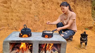 Build a beautiful outdoor wood stove with my sister - off  grid living |  Ep. 54