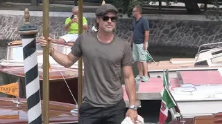 Brad Pitt arrives at Excelsior Hotel in Venice, Italy