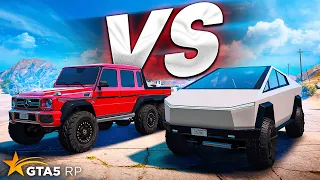 TESLA CYBERTRUCK VS MERCEDES G63 AMG 6X6 В GTA 5 RP НА СЕРВЕРЕ BURTON! ЧТО ЛУЧШЕ?