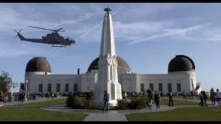 4K - Military Helicopter Above Griffith Observatory - Los Angeles, CA