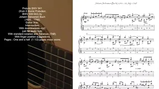 Bach Prelude BWV 941 guitar solo