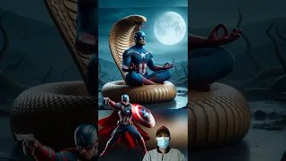 superheroes meditation with a snake part 2💥Avengers vs DC-All Marvel Characters #avenger #marvel #dc