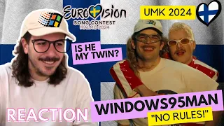 🇫🇮 Reaction Windows95Man "No Rules!" UMK 2024 (SUBTITLED) | Finland Eurovision 2024