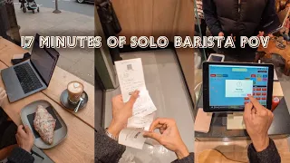 POV - Barista works a solo shift.