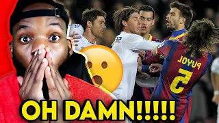 American Reacts to The Dirty Side of El Clasico - Fights, Fouls, Dives & Red Cards!