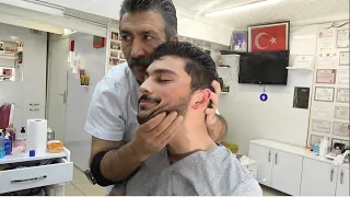 ASMR Turkish Barber By Münür Önkan Head,Face,Body,Back,Neck and Arm Massage