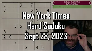 NYT Hard Sudoku Walkthrough | Sept 28, 2023