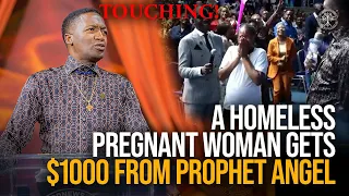 TOUCHING! A Homeless Pregnant Woman Gets 1000 USD From Prophet Angel
