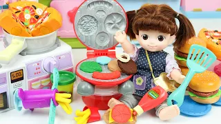 Baby doll Kitchen cooking toys 콩순이 주방놀이 햄버거 플레이도우 만들기 가게 장난감