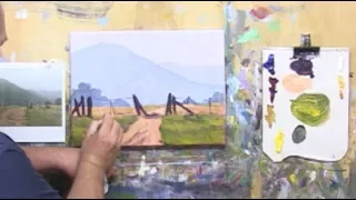 Learn To Paint TV E18 "Capertee Gates In Mist" Landscape Painting in Acrylic Paint For Beginners.