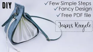 ADORE DESIGN DIY BAG FROM OLD JEANS RECYCLE IDEA 2023