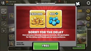 leagues rewards 1.500.000 coins and 400gems - Hill Climb Racing 2