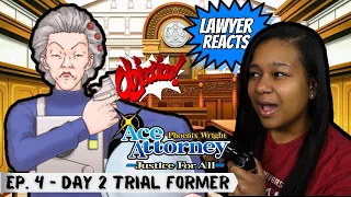 Real Lawyer Reacts to Phoenix Wright: Ace Attorney JFA Ep 4 Day 2-1 Trial - Farewell, My Turnabout