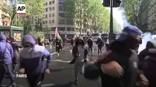 Tear gas fired at pro Palestinian demo in Paris