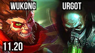 WUKONG vs URGOT (TOP) | 3.8M mastery, 6 solo kills, 800+ games, Dominating | BR Challenger | v11.20