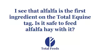 Is it safe to feed alfalfa hay with Total Equine?