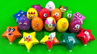 Rainbow Eggs: Hunting Numberblocks with CLAY in Stars Coloring! Satisfying ASMR Videos