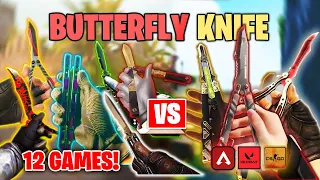 VALORANT vs CSGO,APEX,+9 GAMES - Butterfly Knife/Balisong Animation Comparision