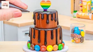 Amazing Rainbow Chocolate Cake 🌈Awesome Miniature Rainbow Chocolate Cake | 1000+ Miniature Ideas