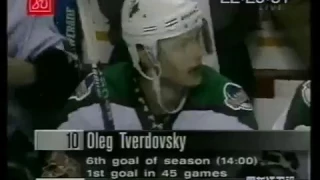 Oleg Tverdovsky ends his 45 game non scoring streak (21 mar 1999)