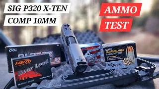 SIG P320 X-TEN COMP 10MM AMMO TEST