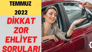 2022 NOKTA ATIŞI EHLİYET SINAV SORULARI / 2022 TEMMUZ EHLİYET SORULARI / ÇIKMIŞ 50 SORU