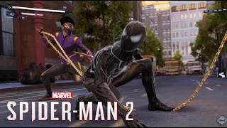 Agressive Symbiotes Black Suit Spiderman Team Up with Wraith is Kinda Cold - Marvel's Spiderman 2