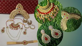 How to make Jewellery for Sarswati mata /घर पर ही बनाएं लड्डू गोपाल की जी ज्वेलरी ..।