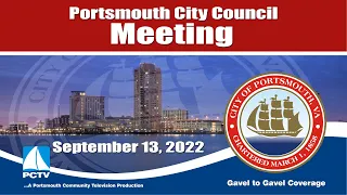 City Council Meeting September 13, 2022 Portsmouth Virginia