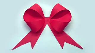 Christmas Decorations Ideas | How to Make a Paper Bow Ribbon For Christmas | DIY Origami Bow Ribbons