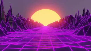 Synthwave Purple Retro Screensaver 4K 60 fps