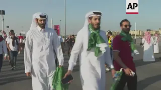 Fans leave stadium after Saudi win over Argentina