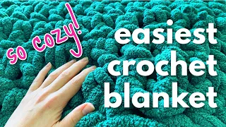 How To Crochet A Throw Blanket With Chunky Yarn (EASY BEGINNER TUTORIAL!)