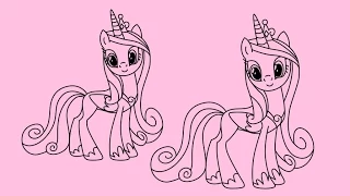 How to draw a pony Princess Cadence alicorn | Как нарисовать пони Принцессу Каденс Аликорн