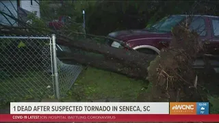1 dead after suspected tornado in Seneca, South Carolina