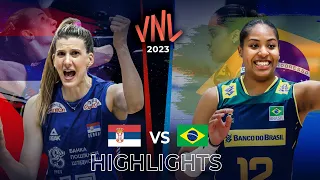 BRAZIL vs SERBIA | Highlights | Women's VNL 2023