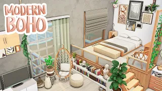 Tiny Modern Boho Apartment 🪴 | The Sims 4: Apartment Speed Build