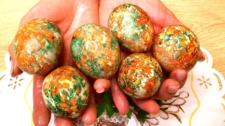 ЖИВОПИСЬ ПАСХАЛЬНЫХ ЯИЦ с луком | МРАМОРНЫЕ ЯЙЦА | Как покрасить яйца на Пасху