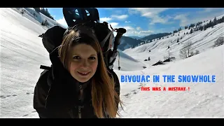 Winter bivouac ❄️The most extreme night in the snow hole 🌨️ Vanessa solo tour in the Alps