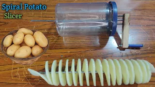 How To Make Spring Potato Slicer !! Spiral Potato !! Diy Spring Potato Machine !! TM Makers