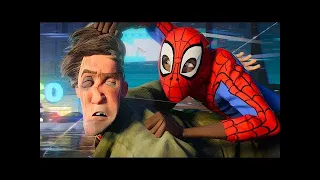 Miles Morales and Peter B  Parker   Police Chase Scene   Spider Man  Into the Spider Verse 2