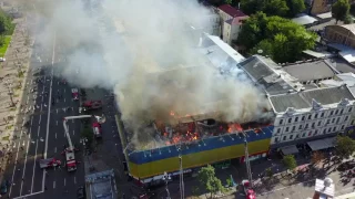 Пожар на Крещатике с высоты | 20.06.2017