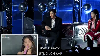 EXO reaction to IU - THROUGH THE NIGHT + DEAR NAME @ mma 2017