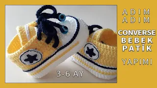 How To Crochet Converse Baby Booties | Detailed Explanation | Sole 10,5 cm | 3-6 Months