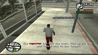 GTA SA: The reporter teleports inside the train