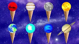 Yummy ICE PLANETS GAME★Kids Games★Solar System Planets★comparison Game★8 Planets sizes